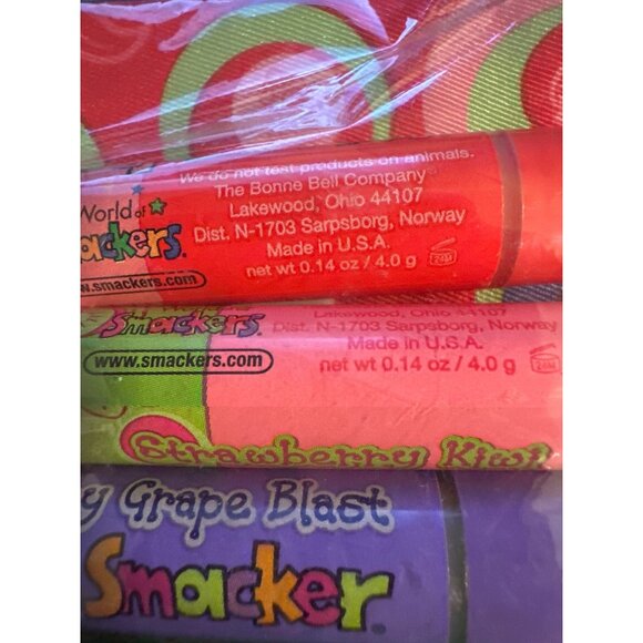 Vintage Lip Smackers Back-To-School Book Cover Set w/4 Bubble Font Lip Balms HTF - Picture 4 of 5